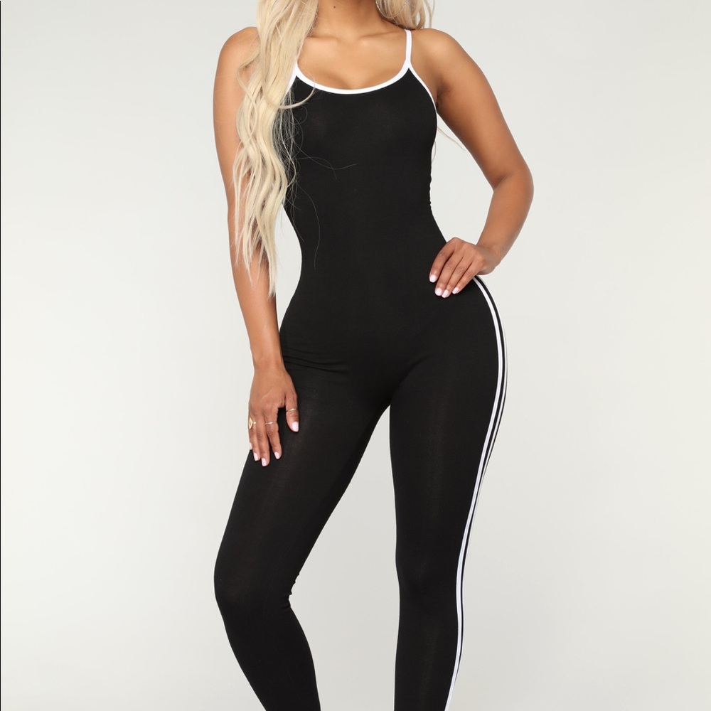 Fashion Nova striped jumpsuit